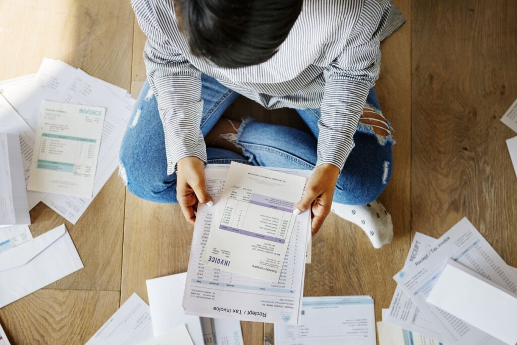 Woman managing the debt ***These graphics are derived from our own 3D generic designs.